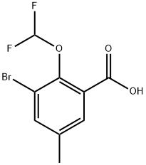 3-bromo-2-(difluoromethoxy)-5-methylbenzoic acid Structure