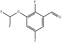 3-(Difluoromethoxy)-2-fluoro-5-iodobenzaldehyde Structure