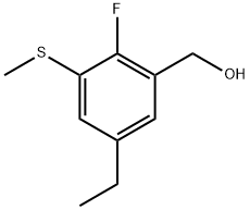 (5-Ethyl-2-fluoro-3-(methylthio)phenyl)methanol Structure