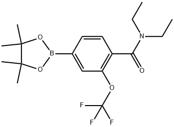 Benzamide, N,N-diethyl-4-(4,4,5,5-tetramethyl-1,3,2-dioxaborolan-2-yl)-2-(trifluoromethoxy)- 구조식 이미지