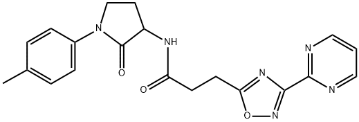 N-(2-oxo-1-(p-tolyl)pyrrolidin-3-yl)-3-(3-(pyrimidine-2-yl)-1,2,4-oxadiazole-5-yl)propionamide Structure