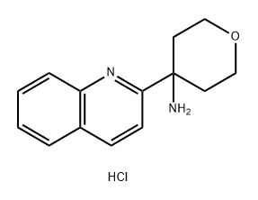 2H-Pyran-4-amine, tetrahydro-4-(2-quinolinyl)-, hydrochloride (1:1) Structure