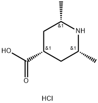 rac-(2R,4r,6S)-2,6-dimethylpiperidine-4-carboxylic acid hydrochloride Structure