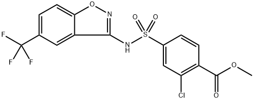 methyl 2-chloro-4-(N-(5-(trifluoromethyl)benzo[d]isoxazol-3-yl)sulfamoyl)benzoate2-chloro-4-(N-(5-(trifluoromethyl)benzo[d]isoOxazole-3-yl)aminosufonyl-)benzoic acid methyl ester Structure