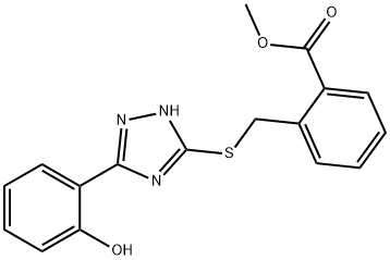 Methyl 2-[[[3-(2-hydroxyphenyl)-1H-1,2,4-triazol-5-yl]thio]methyl]benzoate Structure