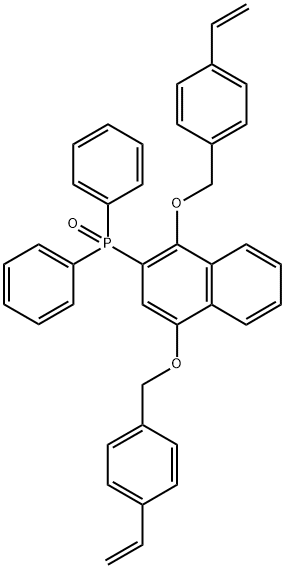 1,4-bis[(4-ethenylphenyl)methoxy]-2-naphthalenyl]diphenyl phosphine oxide Structure