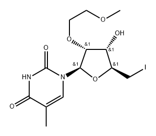5'-Deoxy-5'-iodo-2'-O-(2-methoxyethyl)-5-methyluridine 구조식 이미지