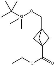 3-(tert-Butyl-dimethyl-silanyloxymethyl)-bicyclo[1.1.1]pentane-1-carboxylic acid ethyl ester Structure