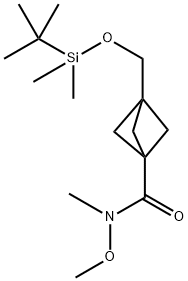 3-(tert-Butyl-dimethyl-silanyloxymethyl)-bicyclo[1.1.1]pentane-1-carboxylic acid methoxy-methyl-amide Structure