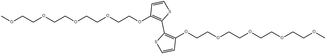 13,13′-[[2,2′-Bithiophene]-3,3′-diylbis(oxy)]bis[2,5,8,11-tetraoxatridecane] 구조식 이미지