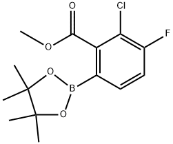 Methyl 2-chloro-3-fluoro-6-(4,4,5,5-tetramethyl-1,3,2-dioxaborolan-2-yl)benzoate Structure