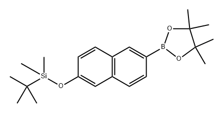 tert-butyldimethyl((6-(4,4,5,5-tetramethyl-1,3,2-dioxaborolan-2-yl)naphthalen-2-yl)oxy)silane 구조식 이미지