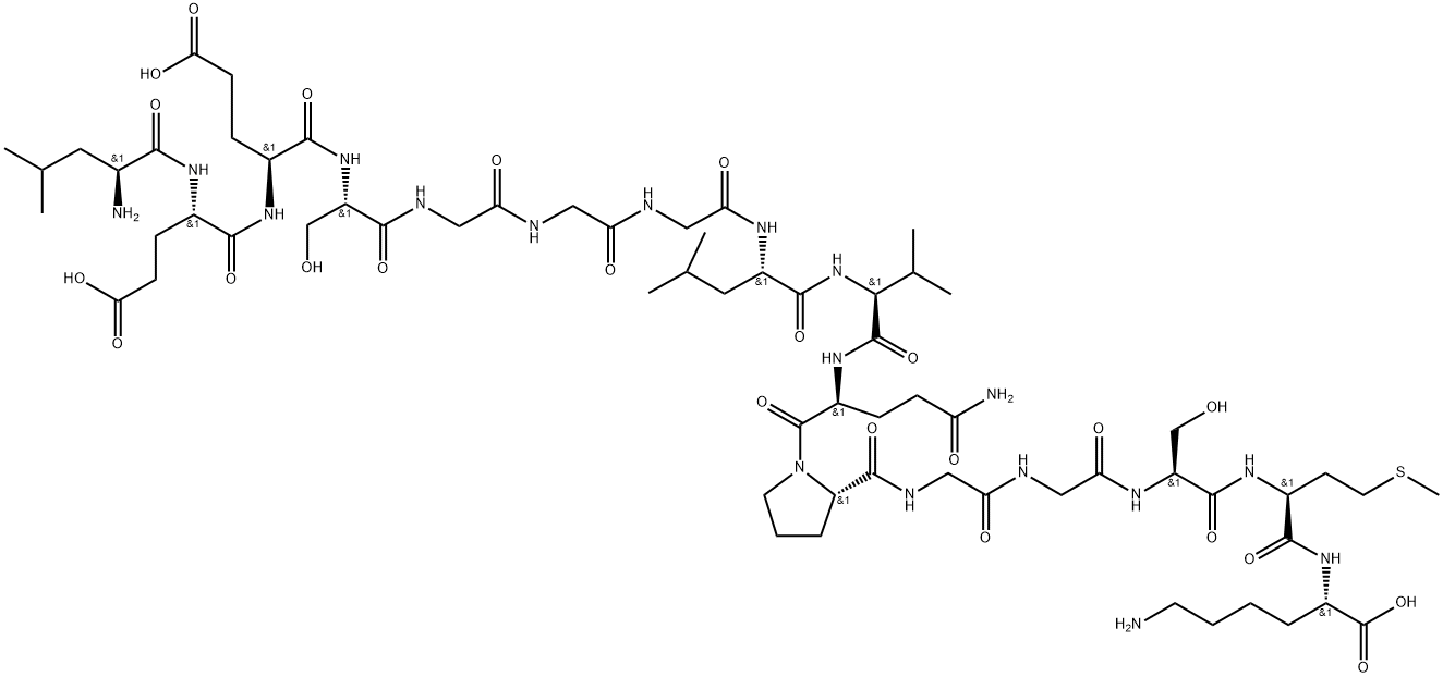 L-Lysine, L-leucyl-L-α-glutamyl-L-α-glutamyl-L-serylglycylglycylglycyl-L-leucyl-L-valyl-L-glutaminyl-L-prolylglycylglycyl-L-seryl-L-methionyl- Structure