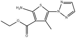 3-Thiophenecarboxylic acid, 2-amino-4-methy-5-(2H-1,2,3-triazo2-yl)-.ethyl ester Structure