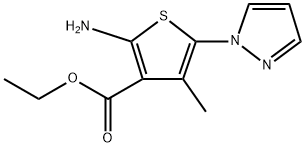 3-Thiophenecarboxylic acid, 2-amino-4-methy-5-(1H-pyrazo-1-yl)-, ethyl ester Structure