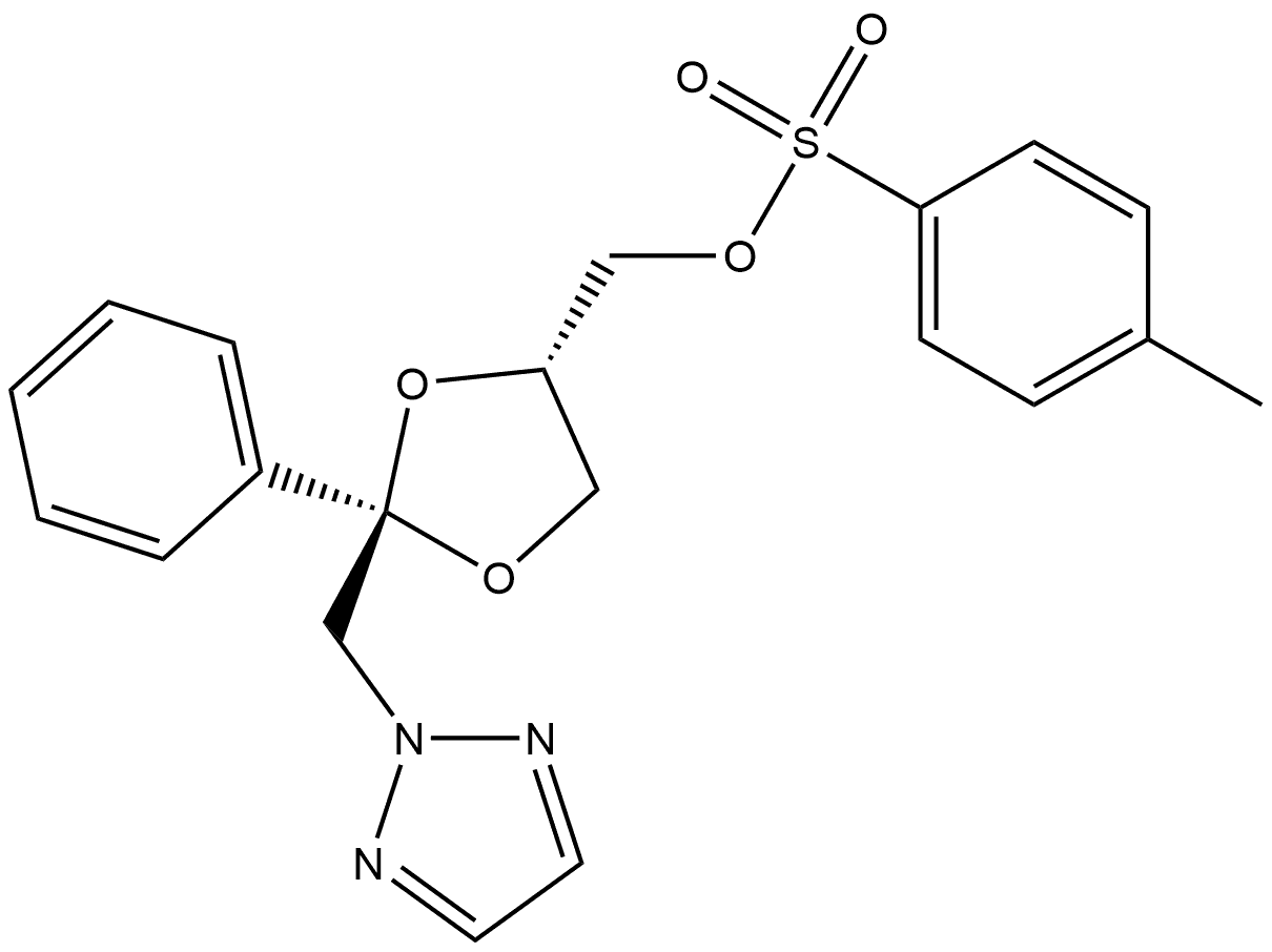 1,3-Dioxolane-4-methanol, 2-phenyl-2-(2H-1,2,3-triazol-2-ylmethyl)-, 4-(4-methylbenzenesulfonate), (2R,4S)-rel- Structure