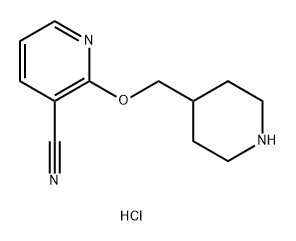 Bis(2-[(piperidin-4-yl)methoxy]pyridine-3-carbonitrile) Trihydrochloride Structure