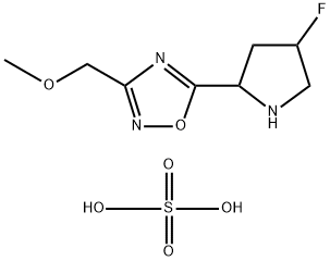 1,2,4-Oxadiazole, 5-(4-fluoro-2-pyrrolidinyl)-3-(methoxymethyl)-, sulfate (2:1) 구조식 이미지