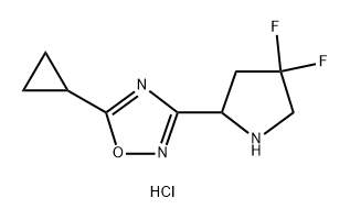 5-Cyclopropyl-3-(4,4-difluoropyrrolidin-2-yl)-1,2,4-oxadiazole hydrochloride Structure
