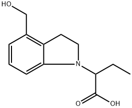 1H-Indole-1-acetic acid, α-ethyl-2,3-dihydro-4-(hydroxymethyl)- Structure