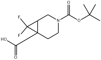 7,7-Difluoro-3-aza-bicyclo[4.1.0]heptane-3,6-dicarboxylic acid 3-tert-butyl ester Structure