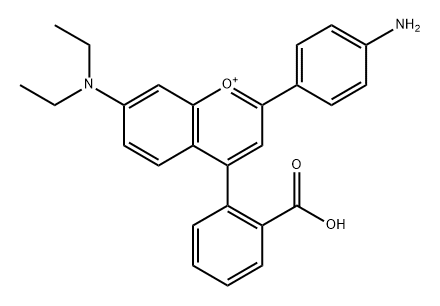 1-Benzopyrylium, 2-(4-aminophenyl)-4-(2-carboxyphenyl)-7-(diethylamino)- Structure