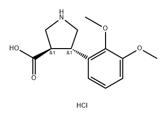 3-?Pyrrolidinecarboxyli?c acid, 4-?(2,?3-?dimethoxyphenyl)?-?, hydrochloride (1:1)?, (3R,?4S)?- Structure