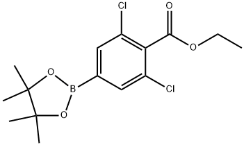 Ethyl 2,6-dichloro-4-(4,4,5,5-tetramethyl-1,3,2-dioxaborolan-2-yl)benzoate Structure