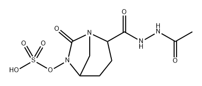 7-Oxo-6-(sulfooxy)-1,6-diazabicyclo[3.2.1] octane-2-carboxylic acid 2-(2-acetylhydrazide) 구조식 이미지