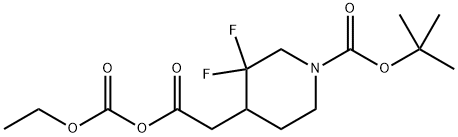 2-(1-(tert-butoxycarbonyl)-3,3-difluoropiperidin-4-yl)acetic (ethyl carbonic) anhydride 구조식 이미지