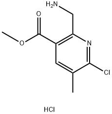 Methyl 2-(aminomethyl)-6-chloro-5-methylnicotinate hydrochloride Structure