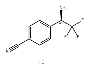 R)-4-(1-amino-2,2,2-trifluoroethyl)benzonitrile hydrochloride Structure