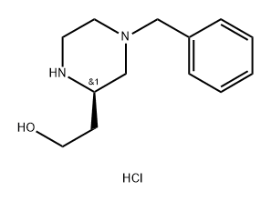 2-Piperazineethanol, 4-(phenylmethyl)-, hydrochloride (1:2), (2R)- Structure