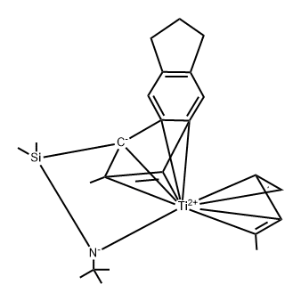 dititanium(2+) bis((3E)-penta-1,3-diene) bis(1-[(tert-butylazanidyl)dimethylsilyl]-2-methyl-1,5,6,7-tetrahydro-s-indacen-1-ide) Structure