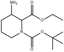 1-(tert-Butyl) 2-ethyl 3-aminopiperidine-1,2-dicarboxylate Structure