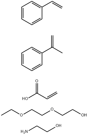 2-프로펜산,에테닐벤젠및(1-메틸에테닐)벤젠중합체,2-(2-에톡시에톡시)에틸에스테르,화합물.2-아미노에탄올함유 구조식 이미지