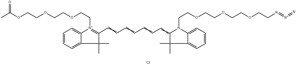 N-(Ac-PEG3)-N'-(azide-PEG3)-Cy7 chloride Structure