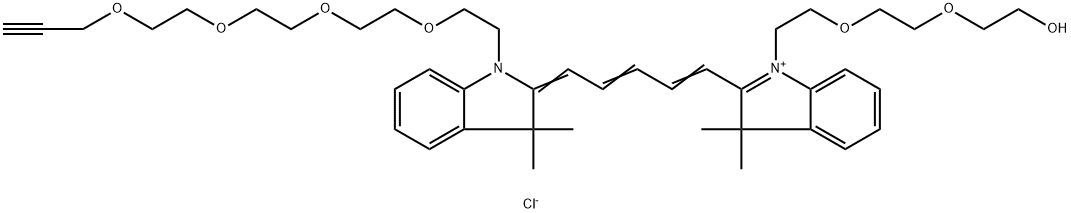 N-PEG3-N'-(propargyl-PEG4)-Cy5 Structure