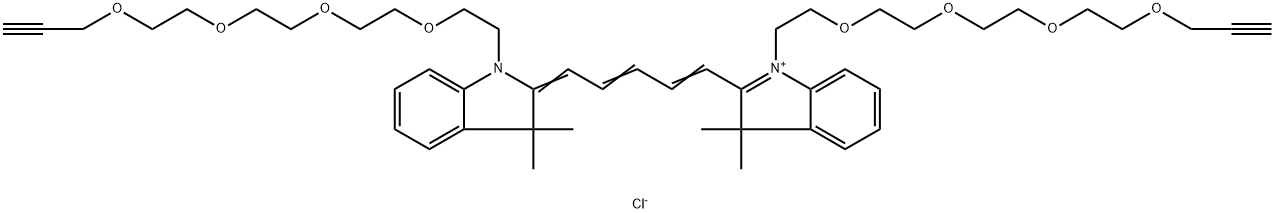 N,N'-bis-(propargyl-PEG4)-Cy5 Structure