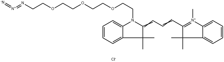 N-methyl-N'-(azide-PEG3)-Cy3 Structure