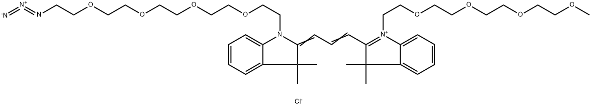 N-(m-PEG4)-N'-(azide-PEG4)-Cy3 Structure