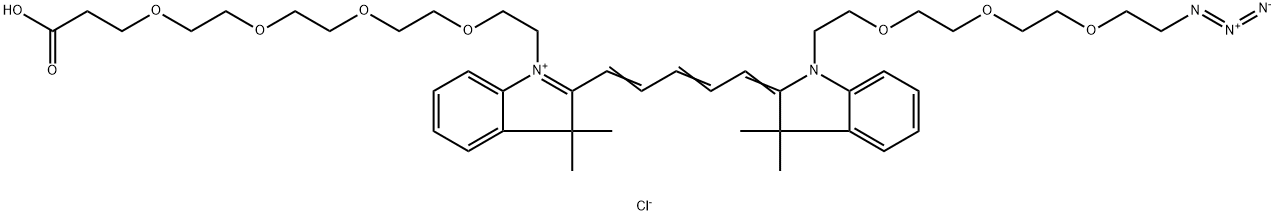 N-(Azide-PEG3)-N'-(PEG4-acid)-Cy5 Structure