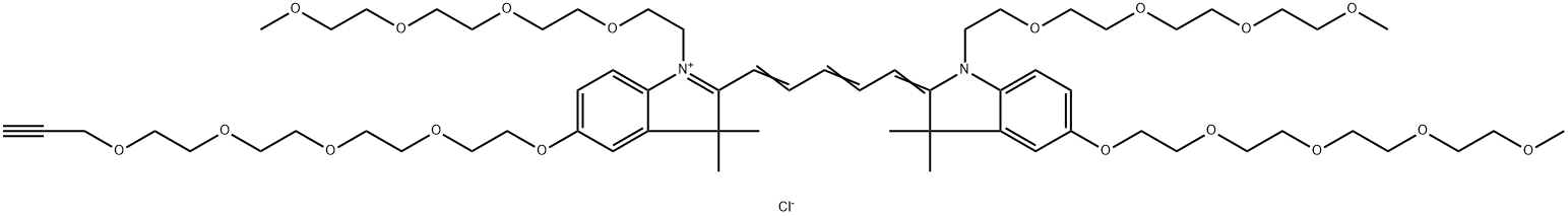 N-(m-PEG4)-N'-(m-PEG4)-O-(m-PEG4)-O'-(propargyl-PEG4)-Cy5 구조식 이미지