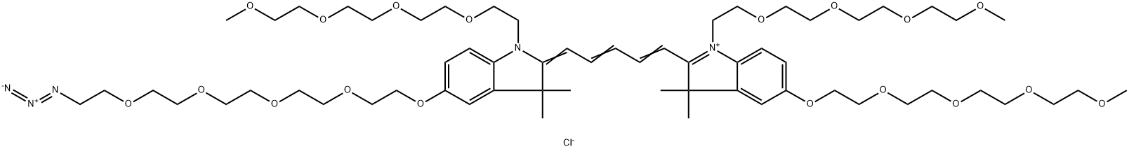 N-(m-PEG4)-N'-(m-PEG4)-O-(m-PEG4)-O'-(azide-PEG4)-Cy5 구조식 이미지