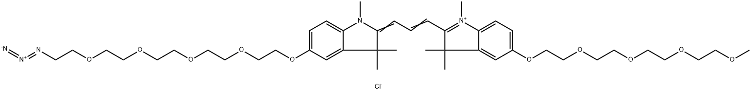 N-methyl-N'-methyl-O-(m-PEG4)-O'-(azide-PEG4)-Cy3 구조식 이미지