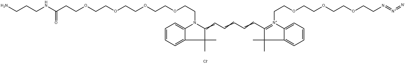 N-(azide-PEG3)-N'-(Amine-C3-Amide-PEG4)-Cy5 Structure