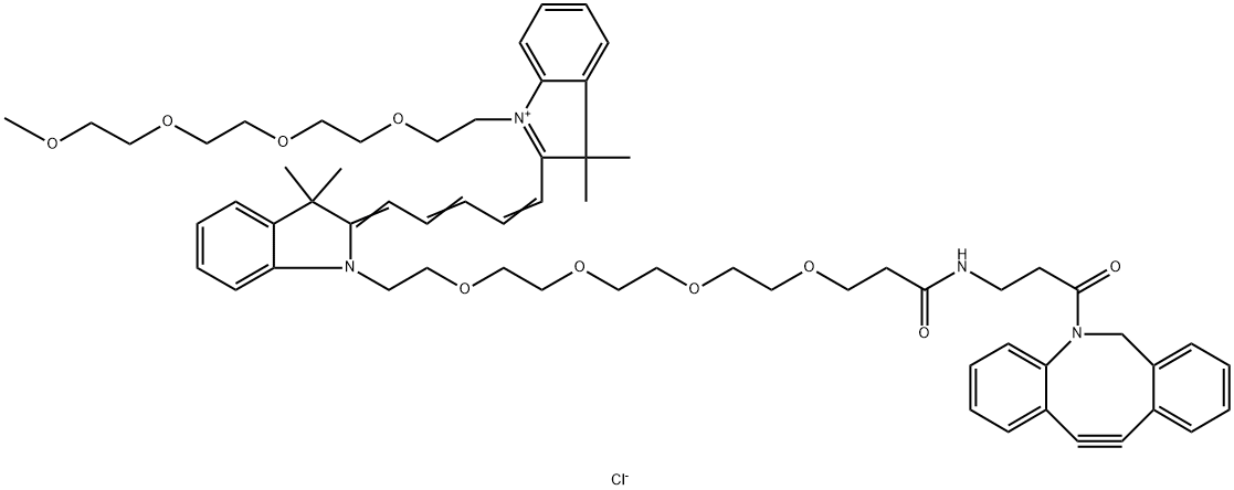 N-(m-PEG4)-N'-(DBCO-PEG4)-Cy5 Structure