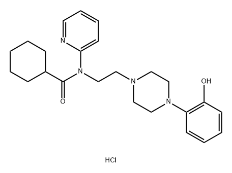 Cyclohexanecarboxamide, N-[2-[4-(2-hydroxyphenyl)-1-piperazinyl]ethyl]-N-2-pyridinyl-, hydrochloride (1:3) Structure