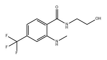 N-(2-hydroxyethyl)-2-(methylamino)-4-(trifluorome
thyl)benzamide Structure