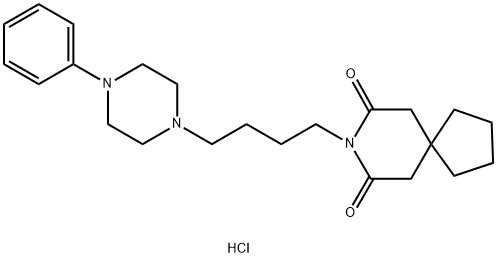 8-(4-(4-Phenylpiperazin-1-yl)butyl)-8-azaspiro[4.5]decane-7,9-dione dihydrochloride 구조식 이미지